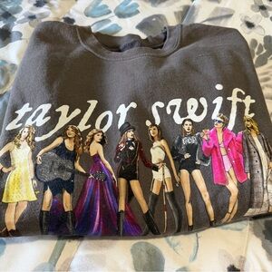 Taylor Swift Gray Sweatshirt with Multicolor Design